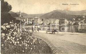 Cartolina originale da collezione 1933 RAPALLO (GE) Passeggiata sul lungomare *Cartolina ANIMATA FP VG 1