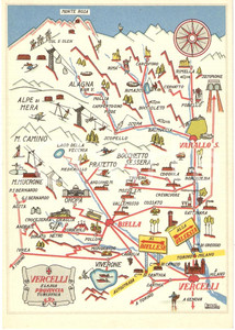 Cartolina originale da collezione 1940 ca VERCELLI Ente Provinciale per il Turismo ILLUSTRATA FG NV 1