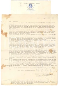 Autografo originale 1943 ROMA Lettera Giorgio MONDADORI ad Alfredo CONTARDI per lavori Autografo 1