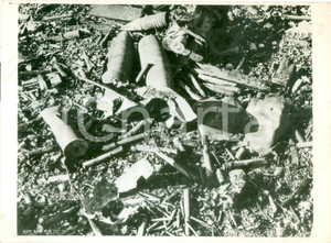 Fotografia d epoca originale 1942 EGITTO WW2 Armamenti tedeschi abbandonati dopo il bombardamento di un treno 1