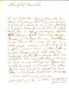 Manoscritto, lettera originale 1832 FIRENZE Vendita imbarazzante per Stefano FANDELLI Lettera 1