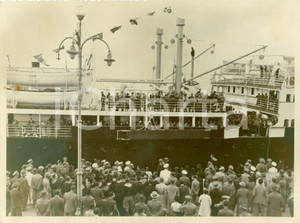 Fotografia d epoca originale 1936 TRIPOLI Arrivo piroscafo CITTA  DI NAPOLI Associaz. Progresso Scienze FOTO 1