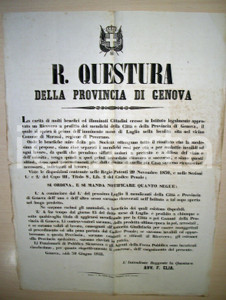 Documento originale, autentico 1853 GENOVA MARASSI Ricovero per mendicanti non oziosi 1