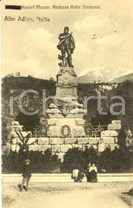 Cartolina originale da collezione 1933 MERANO (BZ) Monumento a ANDREAS HOFER *Cartolina postale animata FP VG 1