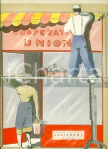 Stampa, bozzetto originale 1950 ca MILANO Antinfortunistica Sicurezza nei lavori ai negozi DISEGNATO A MANO 1