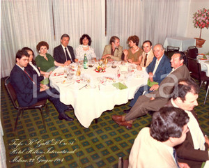 Fotografia d epoca originale 1984 MILANO Hotel HILTON INTERNATIONAL Pranzo per TROFEO GALLO D ORO Foto 1