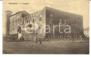 Cartolina originale da collezione 1925 BINASCO (MI) Il Castello Autografo GALLI DELLA LOGGIA FP VG 1