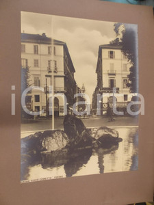 Fotografia d epoca originale 1940 ca TORINO Fontana di PORTA NUOVA e via ROMA Foto ed. Guido COMETTO 1