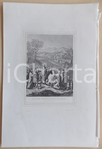 Stampa, bozzetto originale 1853 VIE DE JESUS CHRIST EntrÃ©e triomphante de JÃ©sus dans JÃ©rusalem Gravure 1