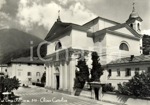 Cartolina originale da collezione 1950 ca TORRE PELLICE (TO) Veduta Chiesa di SAN MARTINO *Cartolina postale FG NV 1