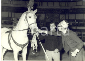 1960 PARIS Gala de l'Union - Joséphine BAKER prépare son numéro avec un cheval