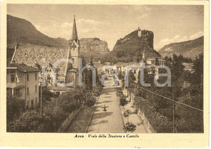 Cartolina originale da collezione 1940 ca ARCO (TN) Viale della Stazione e Castello *Cartolina postale (1) 1