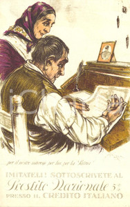 Cartolina originale da collezione 1917 ca WW1 Prestito nazionale CREDITO ITALIANO *Cartolina ill. MAZZA FP NV 1