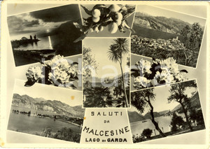 Cartolina originale da collezione 1954 MALCESINE VR Vedutine con Castello SCALIGERO  Cartolina FG VG 1