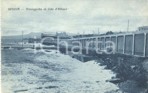 Cartolina originale da collezione 1915 GENOVA Lido d'ALBARO durante una mareggiata *Cartolina FP VG 1