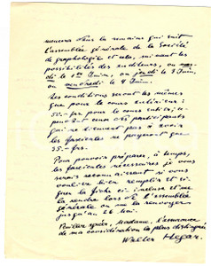 Autografo originale 1938 CHATENAY-MALABRY  Walter HEGAR su corsi di grafologia *Autografo 1