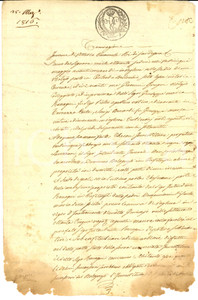 Documento originale, autentico 1816 VOGHERA Investitura BOLOGNESI terre SANTA MARIA DELLA PIETA' *DANNEGGIATO 1