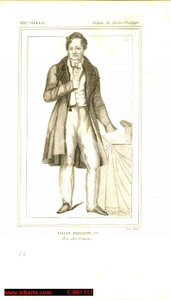 Stampa, bozzetto originale 1852 REGNE DE LOUIS PHILIPPE I Roi des français  Costumes français Stampa CAMUS 1