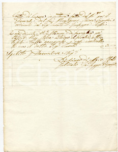 Documento originale, autentico 1845 SPOLETO Conto funerali priore LUPARINI per pittura stemmi di famiglia 1