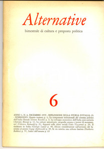 Giornale, rivista storica 1975 ALTERNATIVE Norberto BOBBIO Se sia esistita cultura fascista Rivista nÂ°6 1