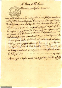 Documento originale, autentico 1823 TOLENTINO MC Censo a favore della vicaria curata della Cattedrale 1