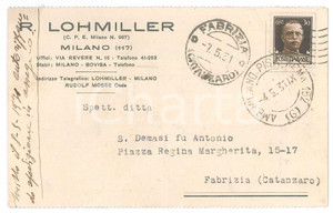 Cartolina originale da collezione 1931 MILANO Valigeria LOHMILLER Cartolina commerciale FP VG 1