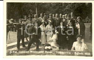 Fotografia d epoca originale 1933 MONTECATINI PT Villeggianti allo stabilimento TORRETTA Foto GOIORANI 1