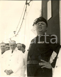 Fotografia d epoca originale 1936 NATALE di ROMA Vittorio OLIVARI discorso su piroscafo AUGUSTUS Fotografia 1