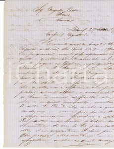 Manoscritto, lettera originale 1877 MILANO Giovanni SALVANETTI tratta di affari con Augusto CEDRI Lettera 1