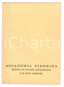 Oggetto da collezione cartaceo 1972 ROMA Accademia Tiberina  Istituto di cultura universitaria  Tessera 7x10 1