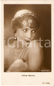 Cartolina originale da collezione 1925 ca CINEMA Vilma BANKY indossa un turbante Cartolina FP NV 1