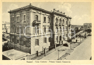 Cartolina originale da collezione 1948 SASSARI Palazzo Camera Commercio in viale UMBERTO Cartolina ANIMATA FG VG 1