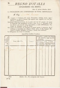 Documento originale, autentico 1812 TRIBANO PD Possedimenti di Francesco BERETTA 1