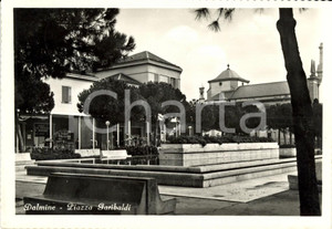 Cartolina originale da collezione 1956 DALMINE (BG) Piazza GARIBALDI - Banca Mutua Popolare di BERGAMO *FG VG 1