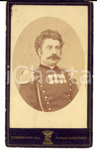 Fotografia d'epoca originale 1890 ca TORINO Ritratto di alto ufficiale con decorazioni *Foto SCHEMBOCHE 1