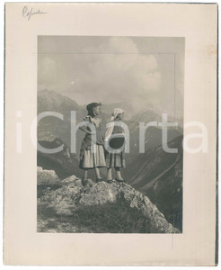Fotografia d epoca originale 1940 ca DOLOMITI  CADORE Pastorelle al pascolo  Foto 30x24 cm 1