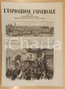 Giornale, rivista storica 1867 L ESPOSIZIONE UNIVERSALE Rupe dei fantocci  Costumi orientali Dispensa 27 1