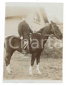 Fotografia d epoca originale 1915 ca WWI FRANCE Ufficiale a cavallo  Ritratto Foto 7x9 cm 1