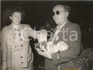 1953 EAST BERLIN Rush on food distribution - War-blind getting his ration *Photo