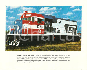 Fotografia d epoca originale 1976 GTW Grand Trunk Western Railroad commemorates 200th anniversary of USA Foto 1
