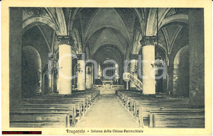 Cartolina originale da collezione 1920 Frugarolo - Interno Chiesa Parrocchiale Viagg 1