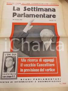 Giornale, rivista storica 1960 LA SETTIMANA PARLAMENTARE Potranno le donne diventare prefetti? Anno II n°2 1