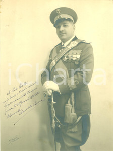 Autografo originale 1938 ROMA Colonnello Arnaldo ROCCA soldato dell Impero Foto con AUTOGRAFO 1