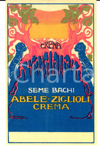 Cartolina originale da collezione 1920 ca CREMA (CR) Semi bachi Abele ZIGLIOLI *Pubblicitaria FP NV 1