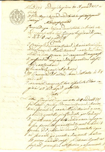 Documento originale, autentico 1859 ORIOLO Lite Giorgio DIEGO vs Domenico ACCIARDI per pagamento di grano 1