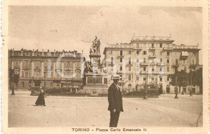 Cartolina originale da collezione 1918 TORINO Veduta di Piazza CARLO EMANUELE II *Cartolina FP VG 1