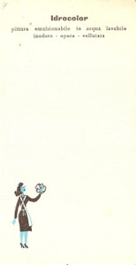 Materiale pubblicitario d’epoca 1965 IDROCOLOR Pittura emulsionabile in acqua *Ricevuta illustrata 8x16 cm 1