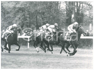 Fotografia d epoca originale 1975 ca MILANO  IPPICA Omaggio U.N.I.R.E. Lester PIGGOTT vince con ESCLAVO Foto 1