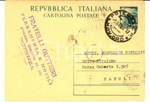 Cartolina originale da collezione 1949 POTENZA Fratelli GUTTIERI ferramenta e mobili Cartolina intestata FG VG 1