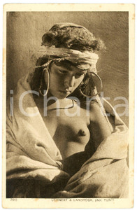1915 ca TUNISIE Types d'Orient - La Nomade - Postcard topless risque  Cartolina postale d'epoca, non viaggiata.Da fotografia Lehnert &amp; Landrock - TunisCONDIZIONI: G (ma minima piegatura angolare)FORMATO: FP    originale e autentica 1